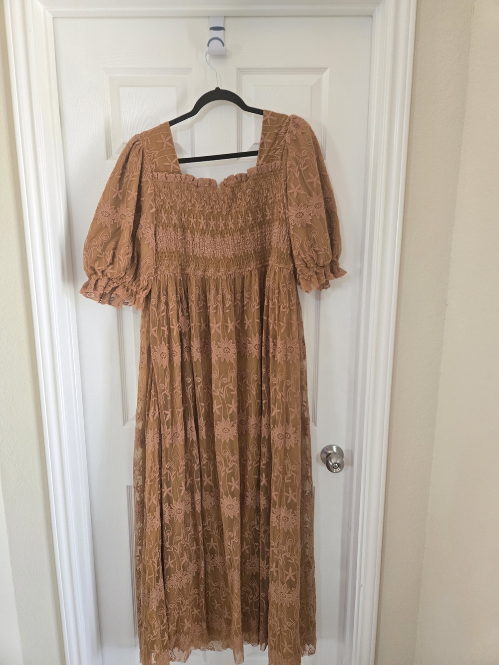 Ivy City Co Brown Lace Tiered Maxi Dress - Picture 10 of 15
